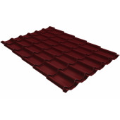Металлочерепица модерн 0,45 Drap RAL 3005 красное вино