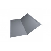 Планка ендовы нижней 300х300 0,5 Satin с пленкой RAL 9006 бело-алюминиевый